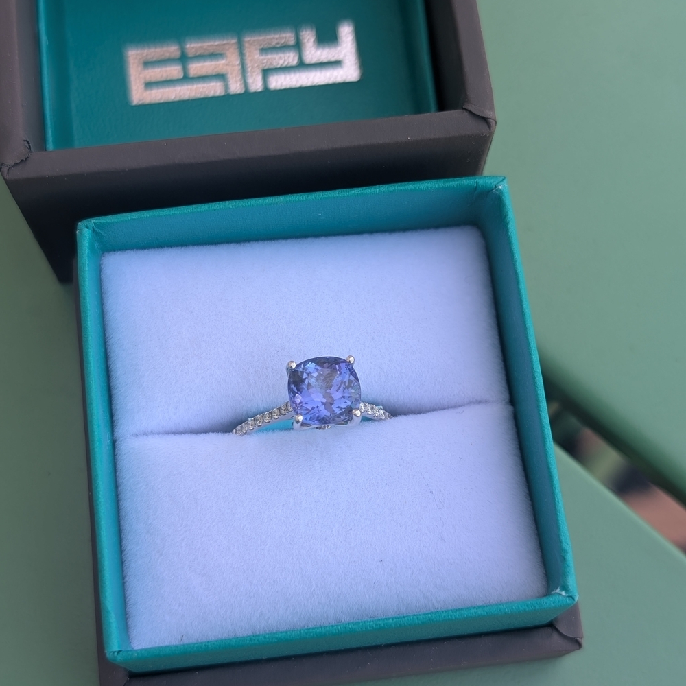 Effy Tanzanite And Diamond 14k White Gold Ring